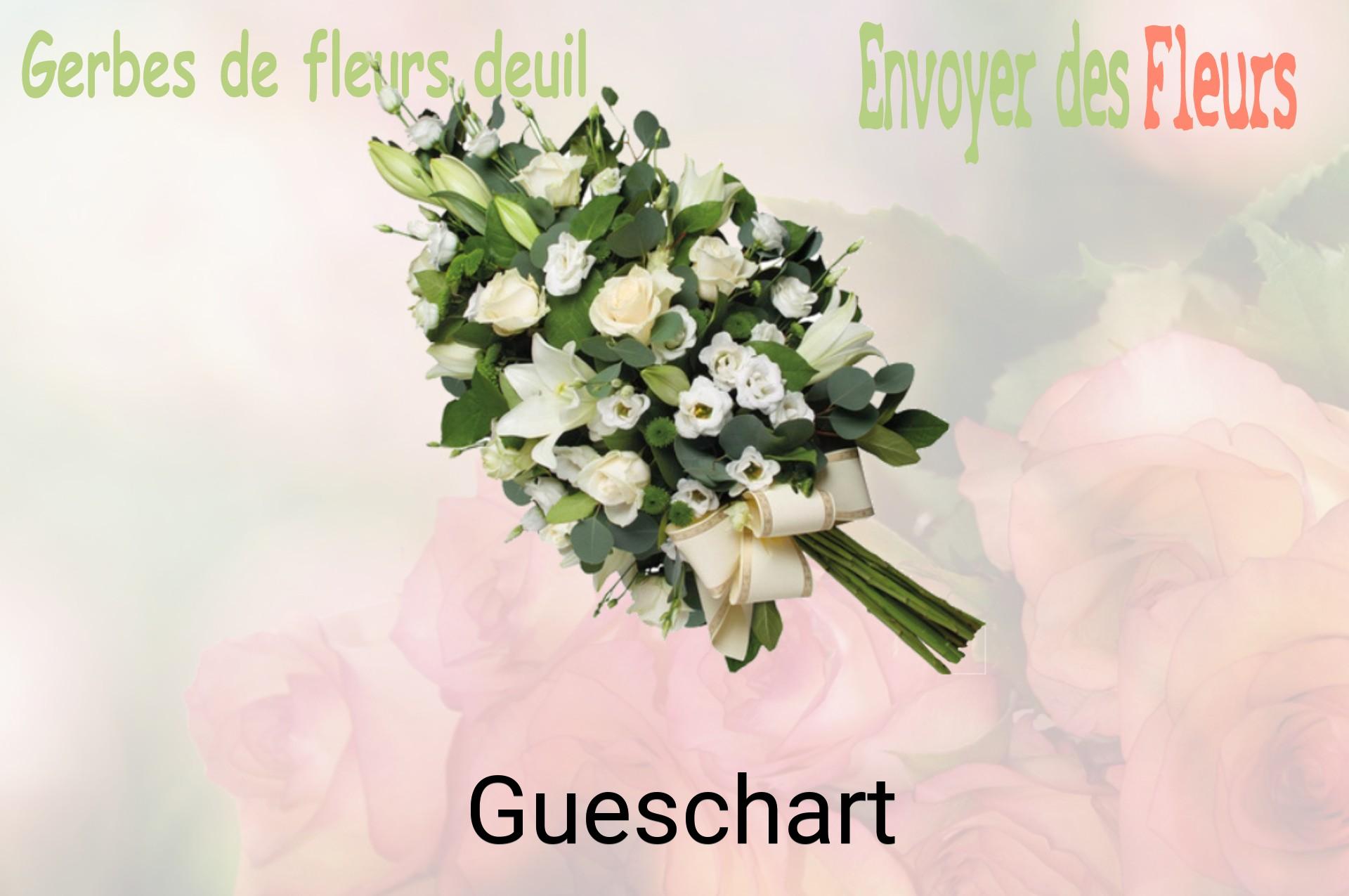 Gerbe de fleurs de deuil livrée à Gueschart